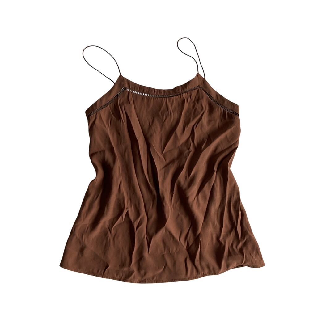 Flowy brown cami top strapped boho women’s xxs MNG summer cottagecore fairy